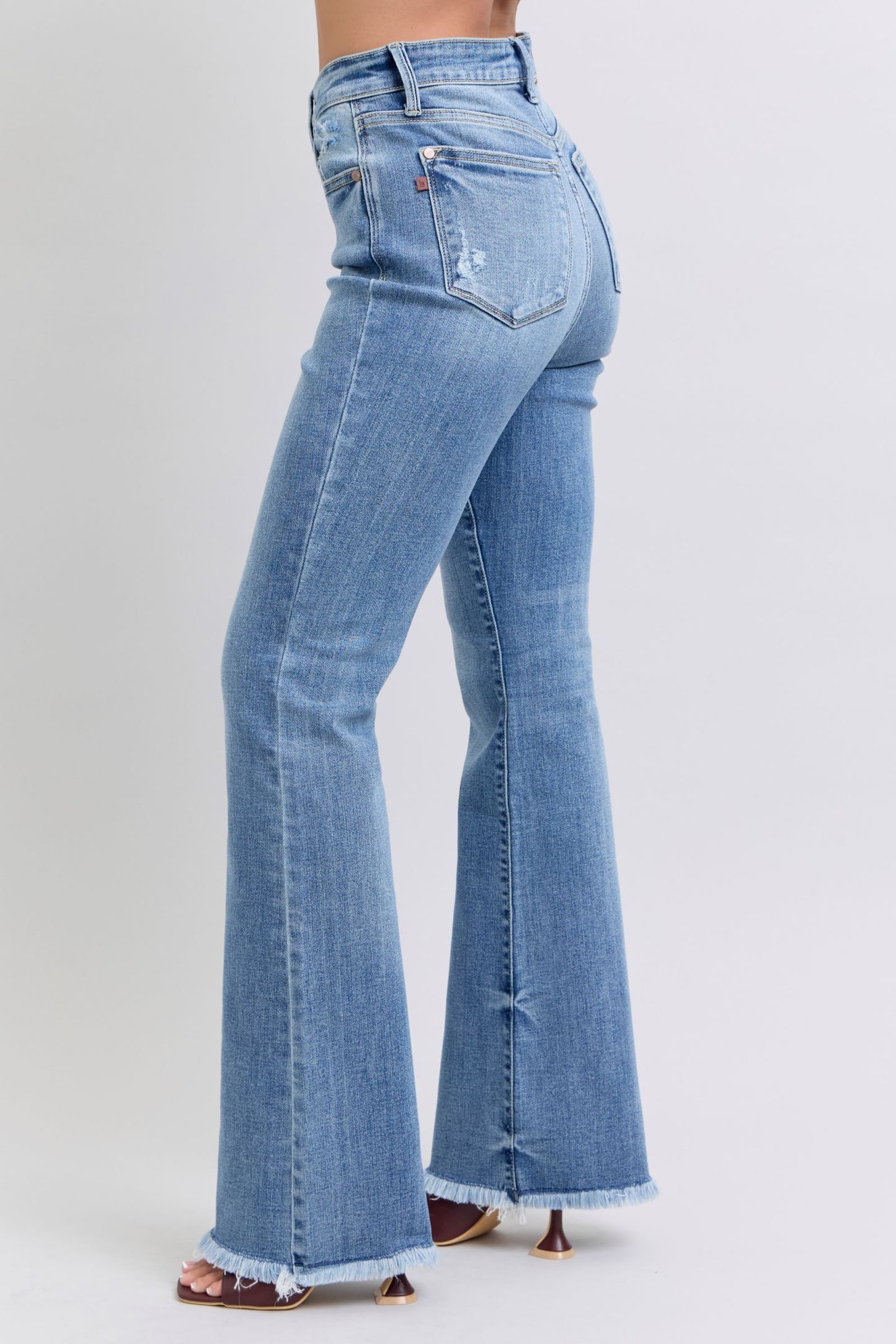 Judy Blue Alyson Raw Hem High Rise Bootcut Jeans
