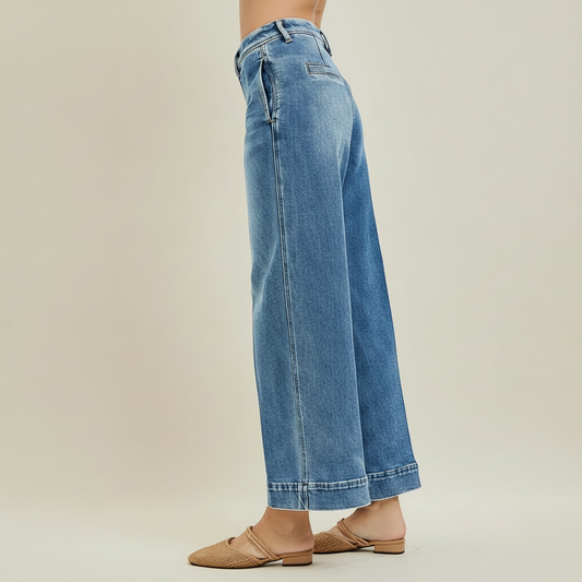 Risen Slouchy Ankle Wide Jeans