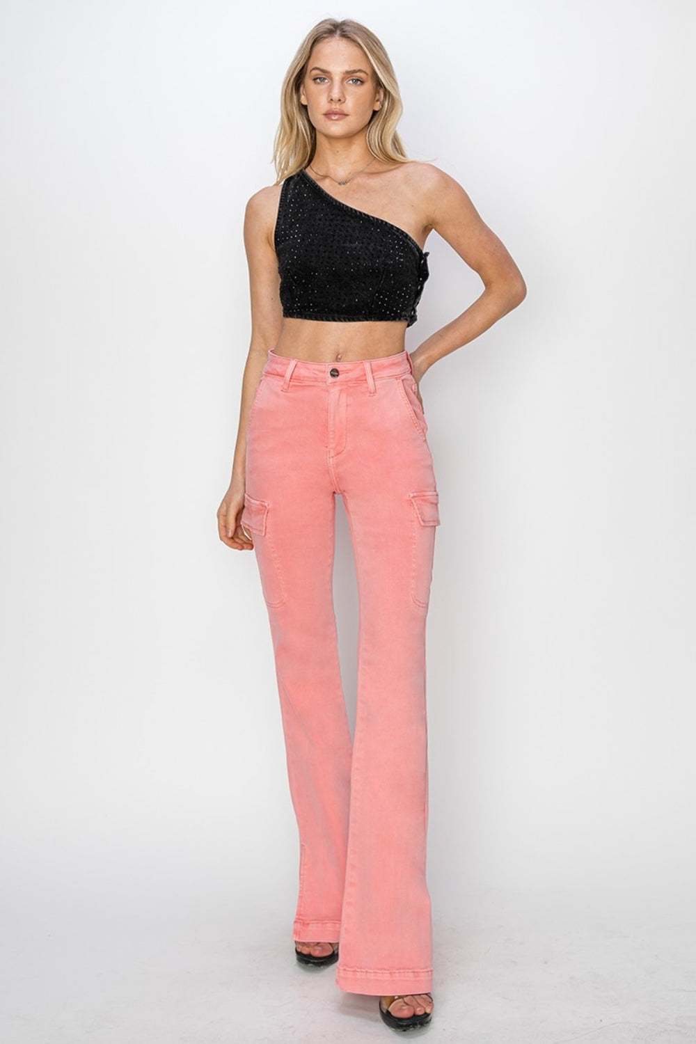 RISEN Side Slit Cargo Bootcut Jeans