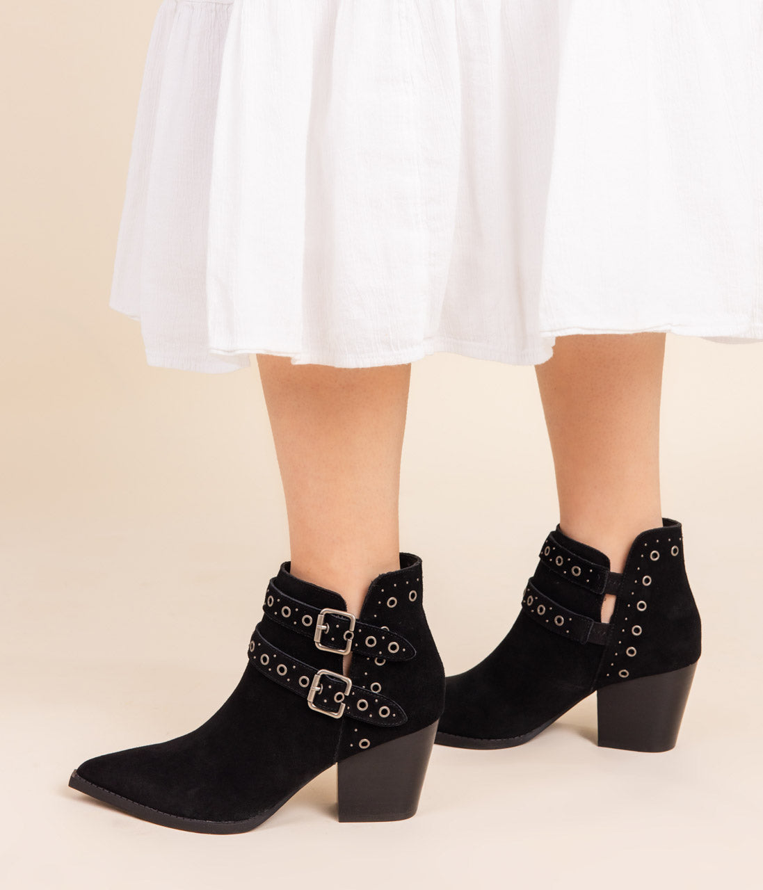 Naughty Monkey Elsa Leather Ankle Boot in Black