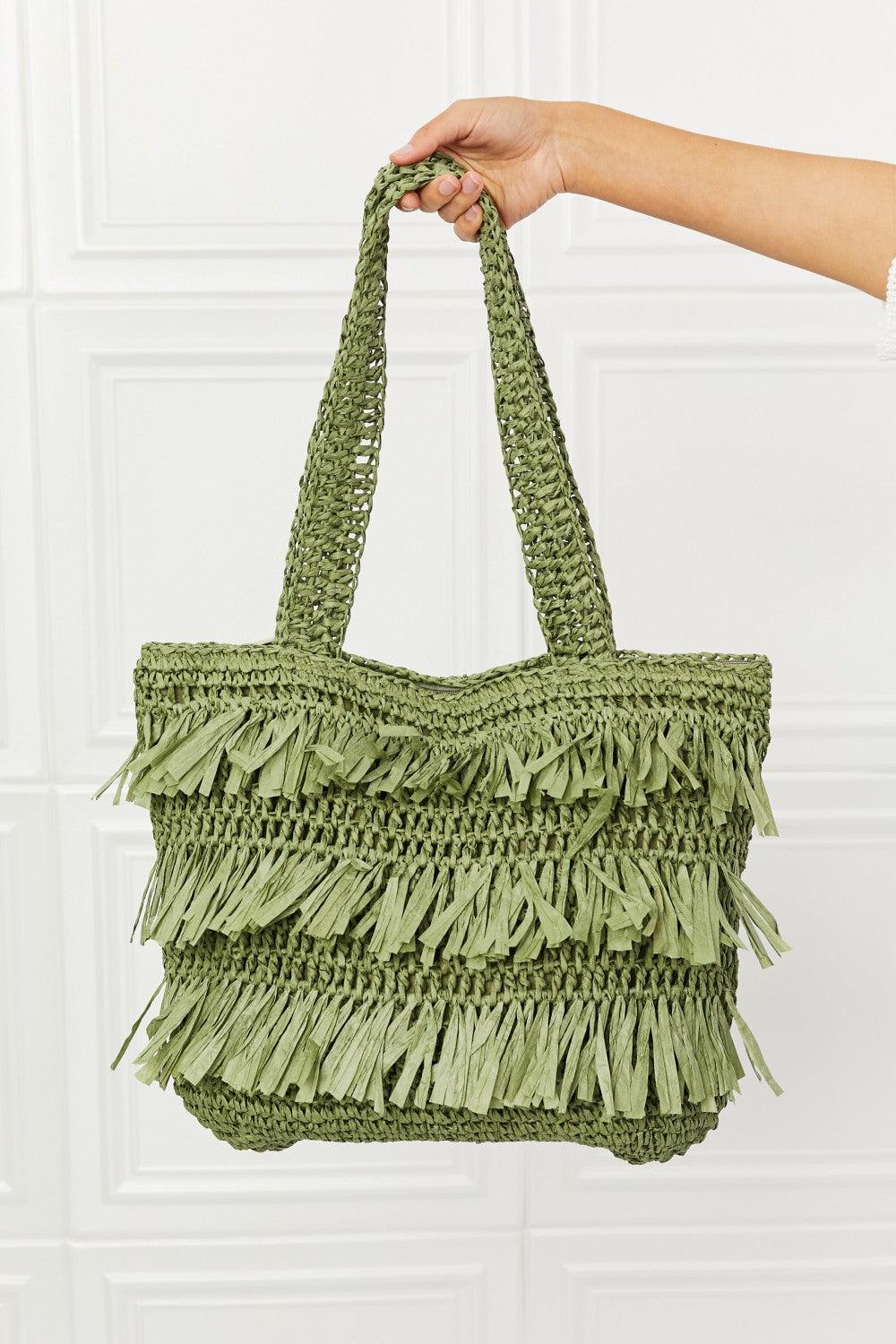 Fame The Last Straw Fringe Straw Tote Bag - The Fiery Jasmine