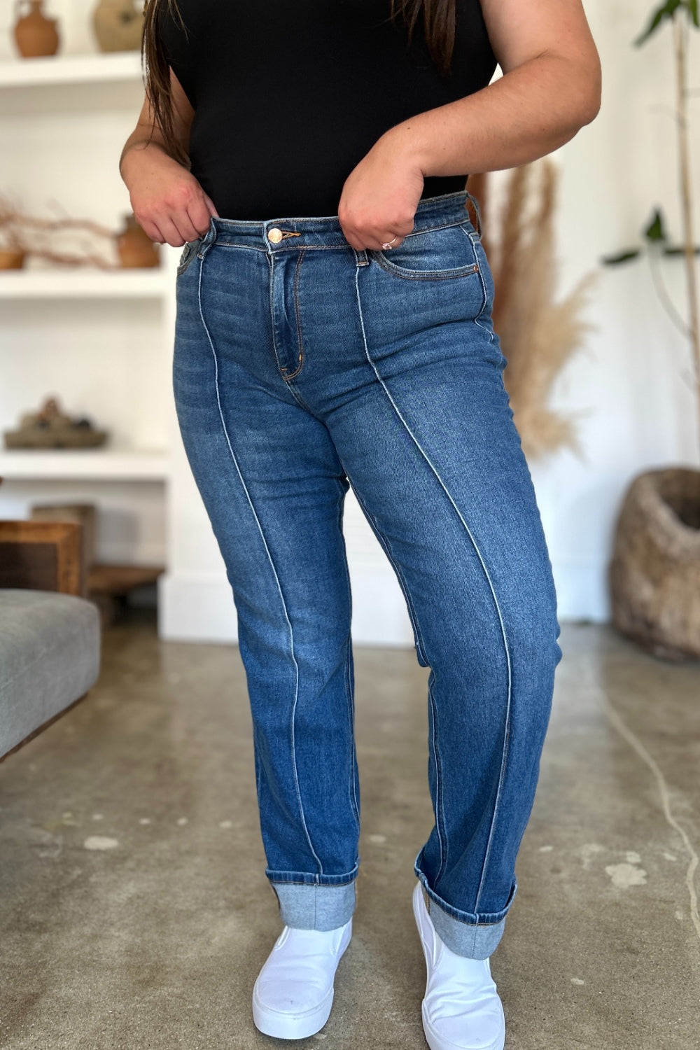 Judy Blue High Waist Front Seam Straight Jeans