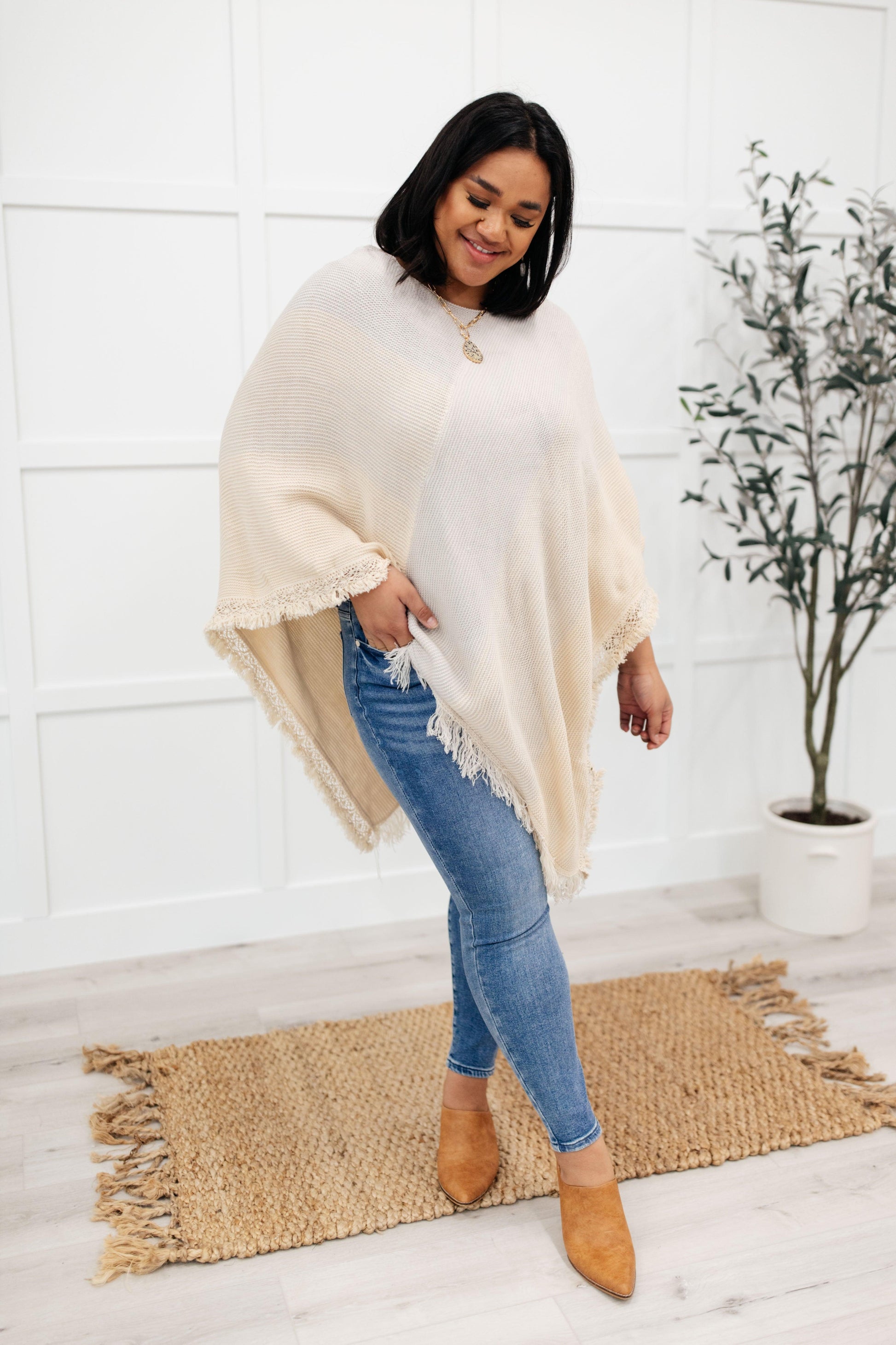 Forever Loved Poncho in Grey - The Fiery Jasmine