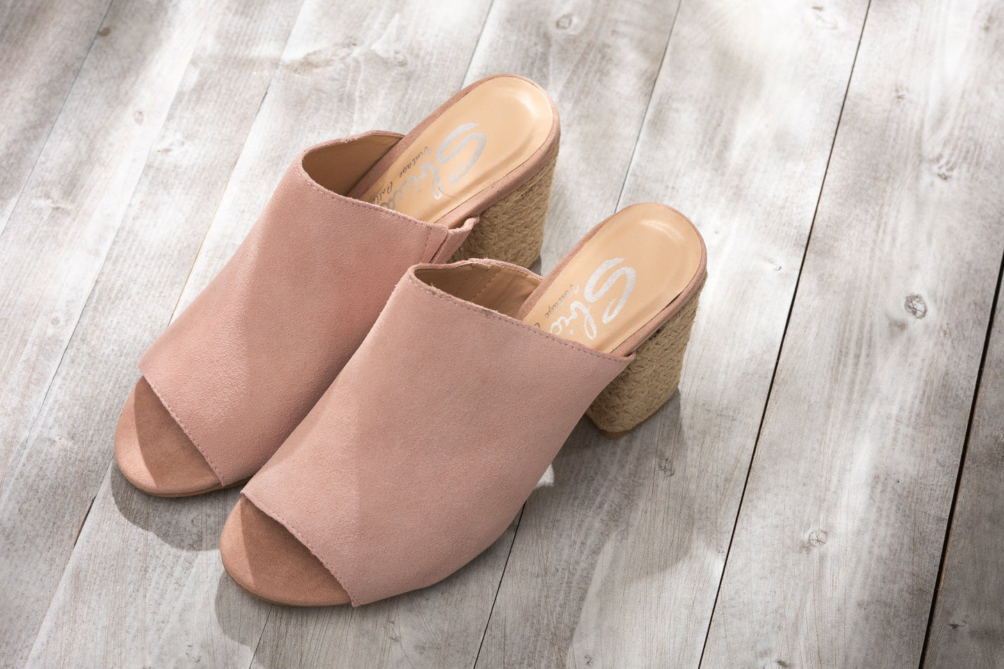 Sbicca Helena Heeled Sandal in Blush Suede