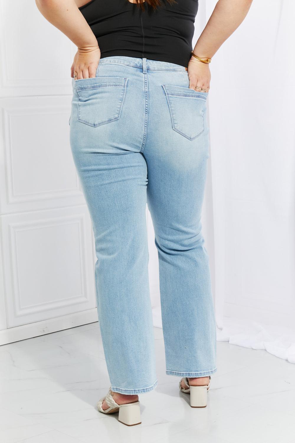 Judy Blue Harper Full Size High Waist Wide Leg Jeans - The Fiery Jasmine