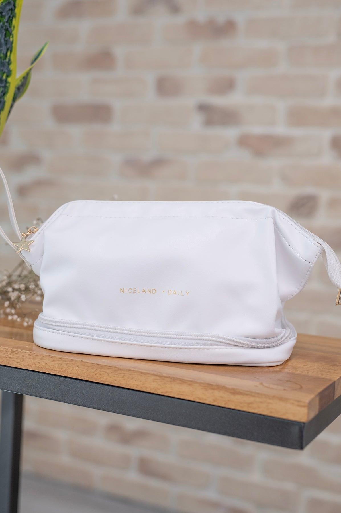 Large Cloud Cosmetic Bag Ivory White - The Fiery Jasmine