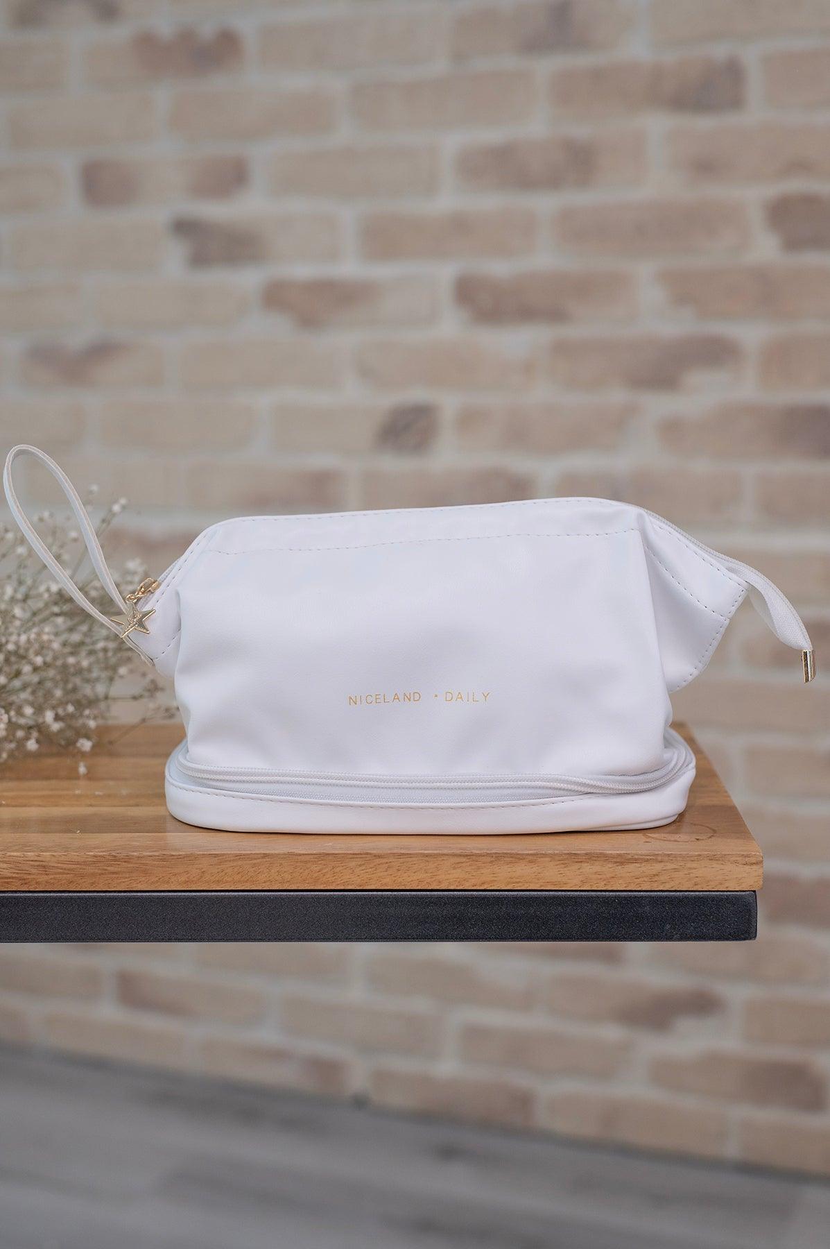 Large Cloud Cosmetic Bag Ivory White - The Fiery Jasmine