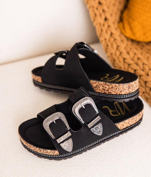 Not Rated Mickie Western Slides in Black