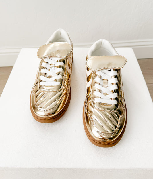 Milan Not Rated Metallic Sneaker in Gold