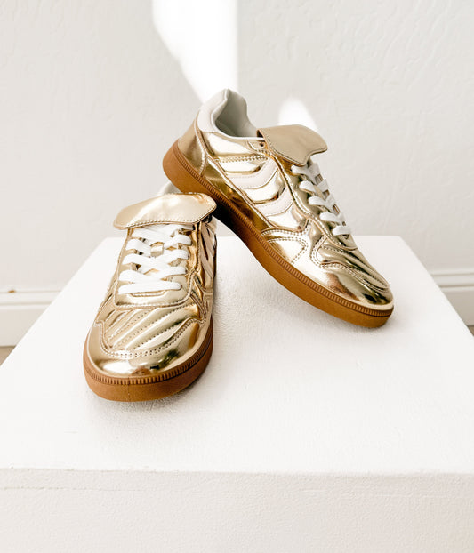 Milan Not Rated Metallic Sneaker in Gold
