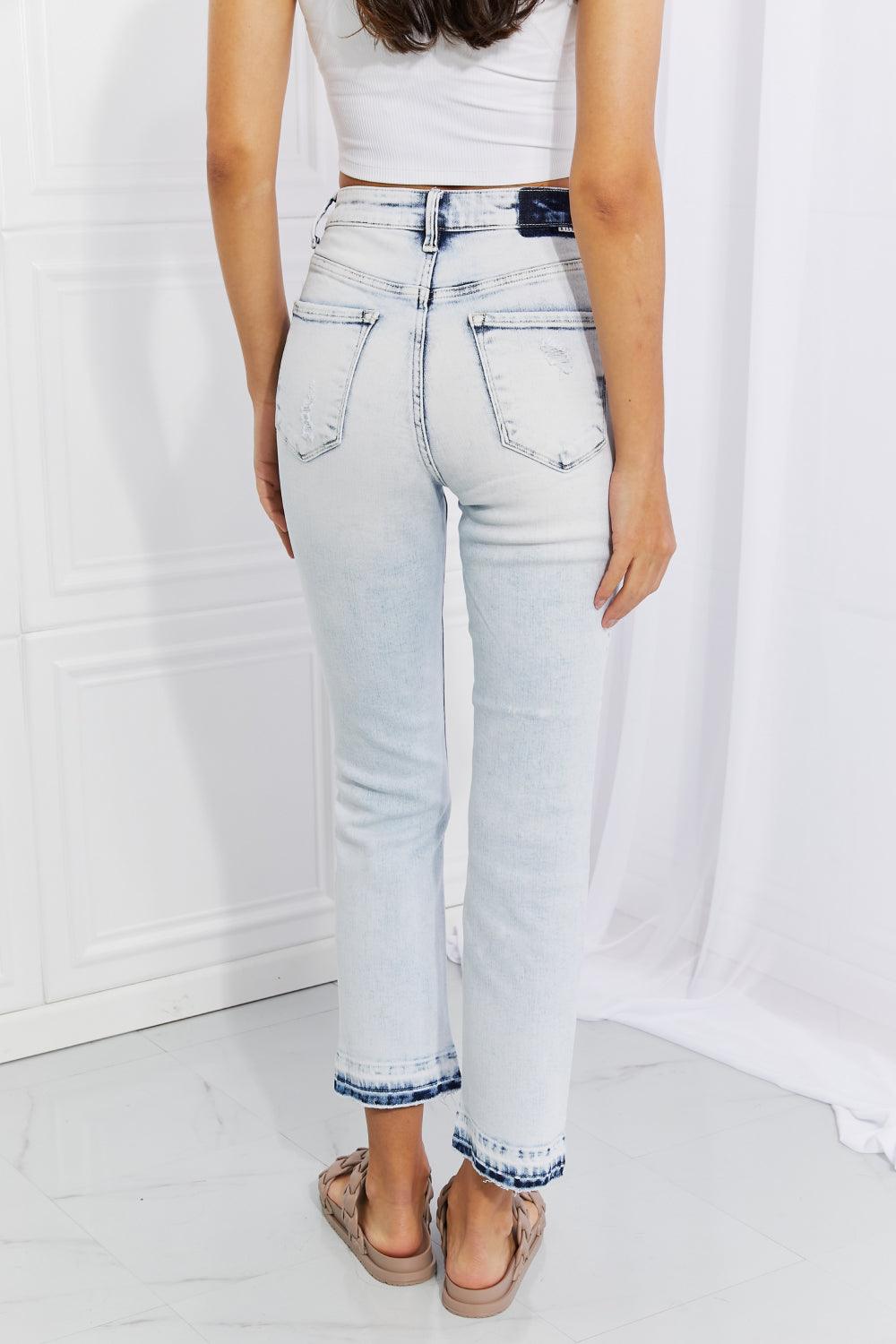 RISEN Full Size Camille Acid Wash Crop Straight Jeans - The Fiery Jasmine