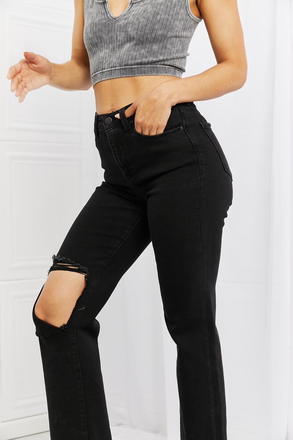 RISEN Full Size Yasmin Relaxed Distressed Jeans - The Fiery Jasmine