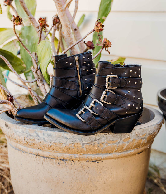 Rocker Ankle Boots in Black
