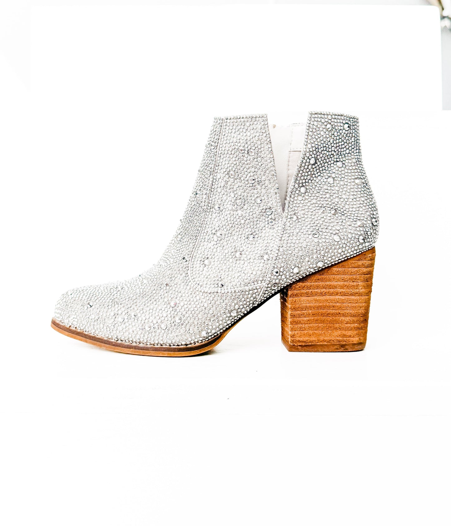 Naughty Monkey Shine Star Rhinestone Bootie in Silver