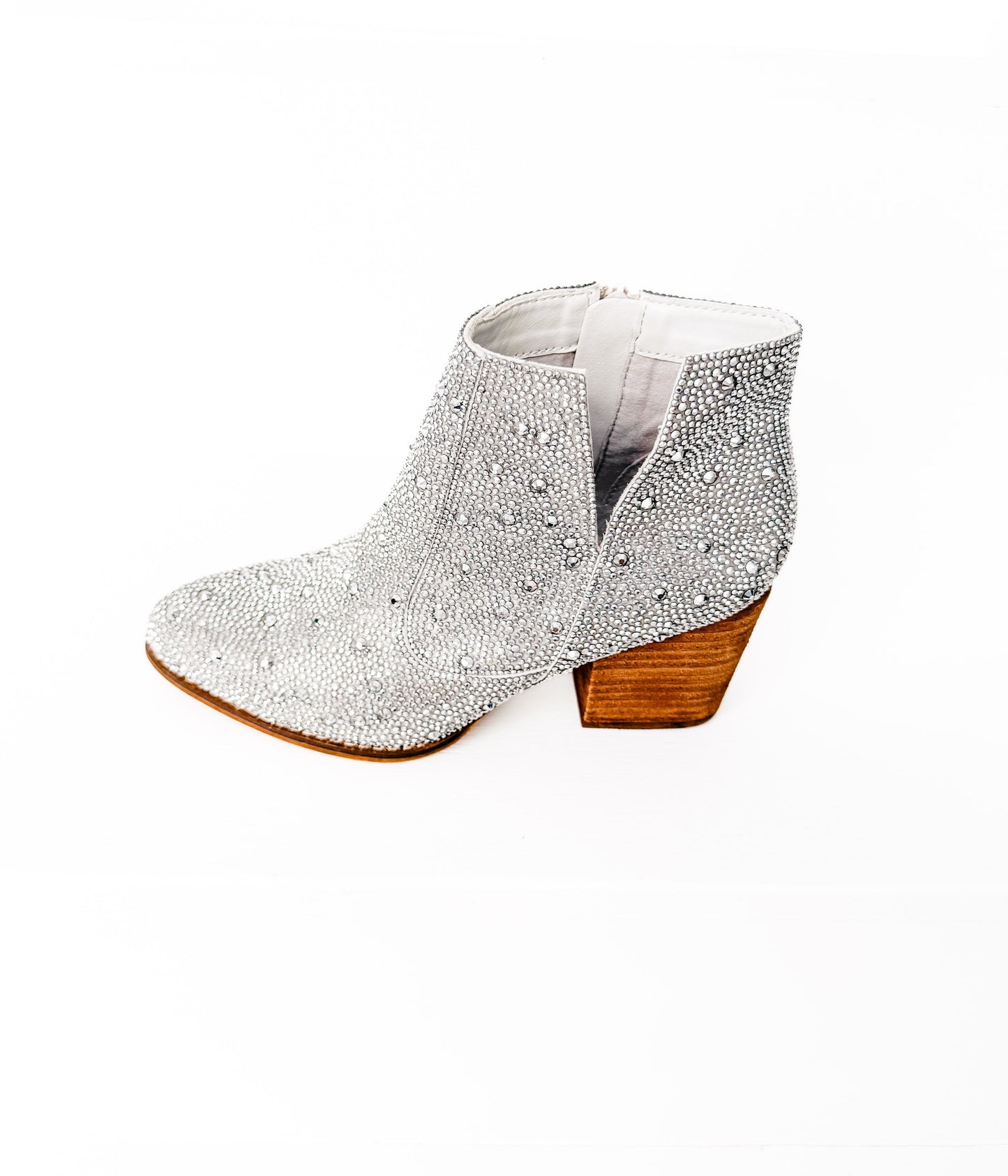 Naughty Monkey Shine Star Rhinestone Bootie in Silver
