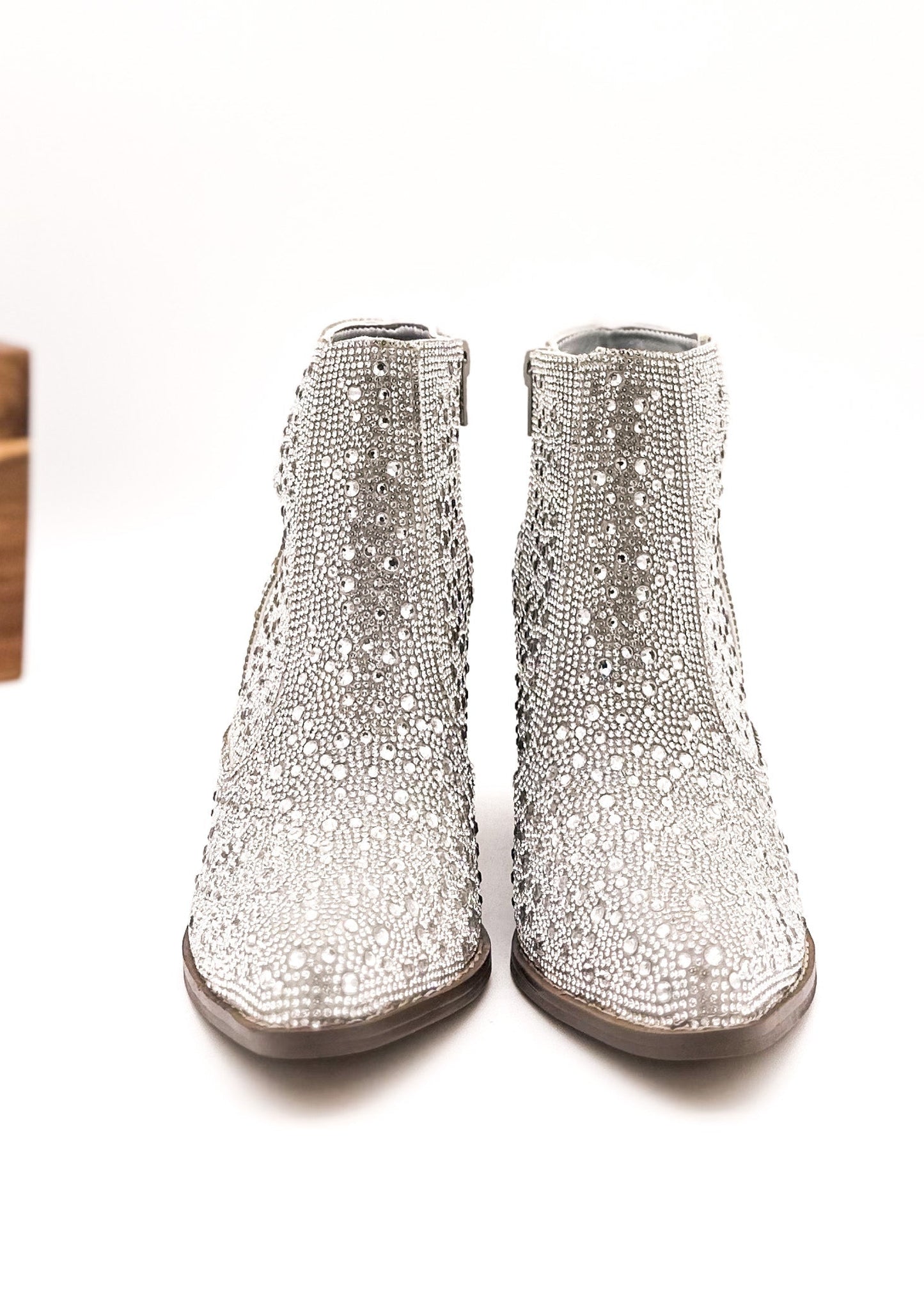 Naughty Monkey Shine Star Rhinestone Bootie in Silver