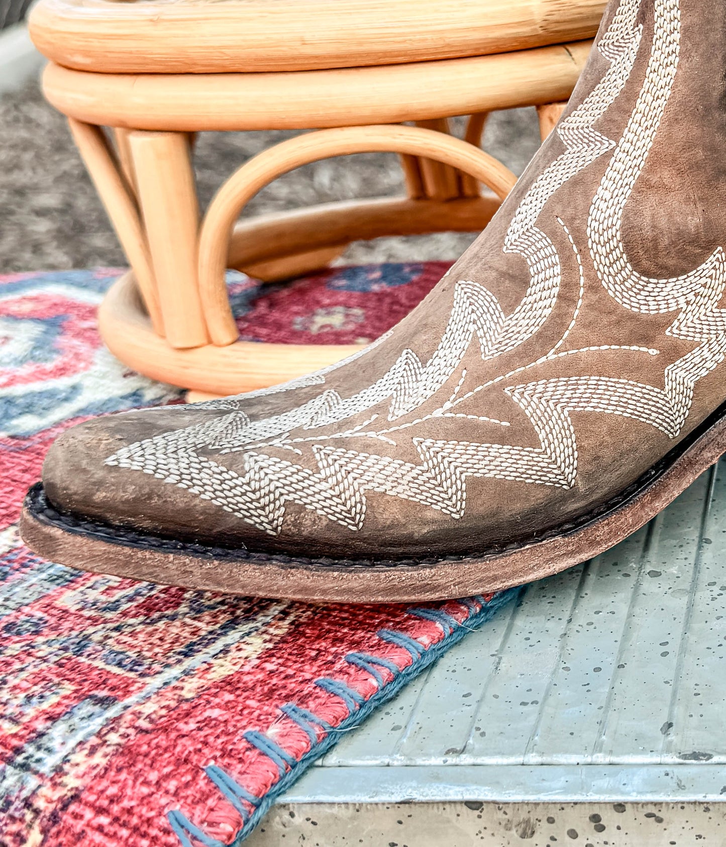 Simone Stitched Ankle Boot in Brown