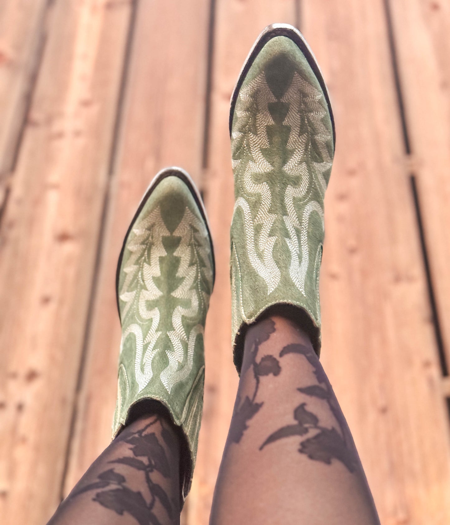 Simone Stitched Ankle Boot in Green