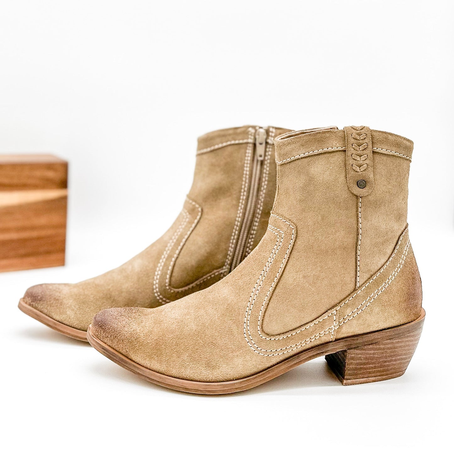 Naughty Monkey The Smithy Suede Ankle Boot in Tan