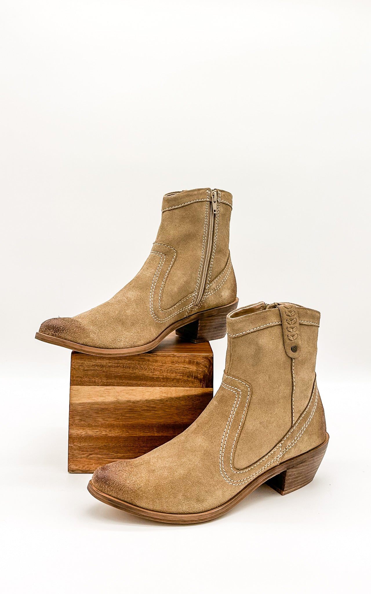 Naughty Monkey The Smithy Suede Ankle Boot in Tan