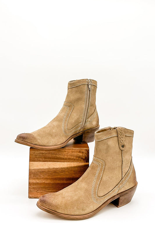 Naughty Monkey The Smithy Suede Ankle Boot in Tan