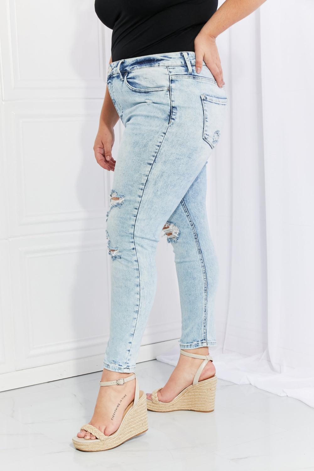 VERVET On The Road Full Size Distressed Jeans - The Fiery Jasmine