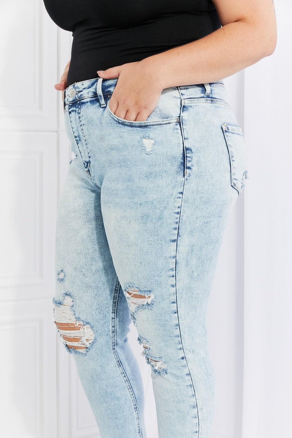 VERVET On The Road Full Size Distressed Jeans - The Fiery Jasmine