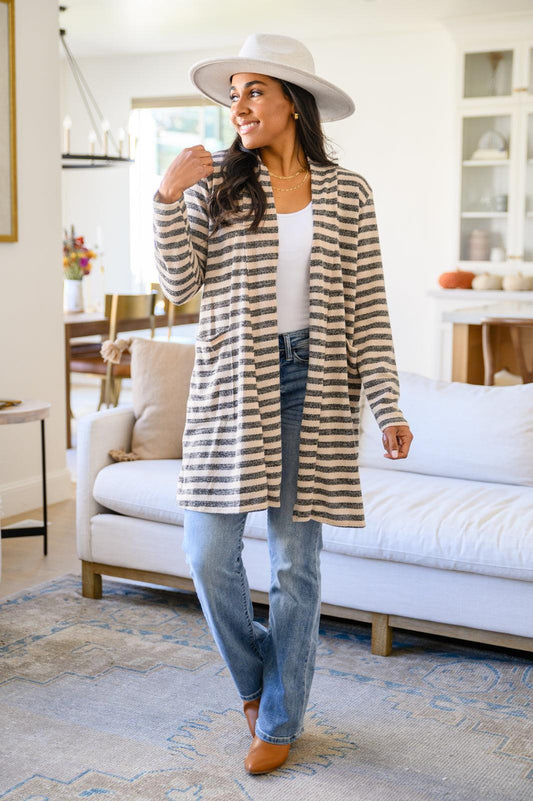 What's Mine Is Yours Striped Cardigan - The Fiery Jasmine