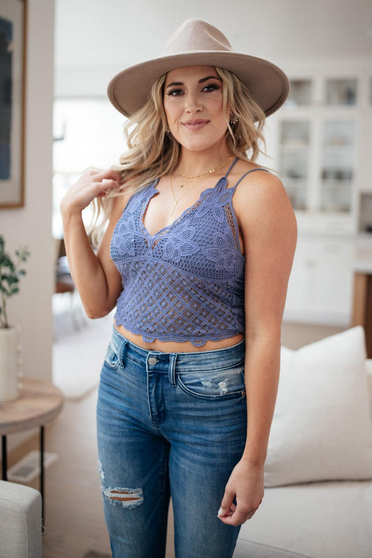 Wild And Free Crop Top in Dusty Blue - The Fiery Jasmine