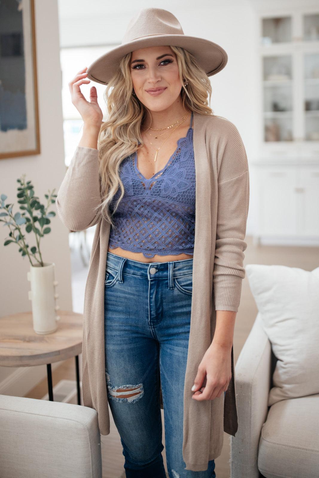 Wild And Free Crop Top in Dusty Blue - The Fiery Jasmine