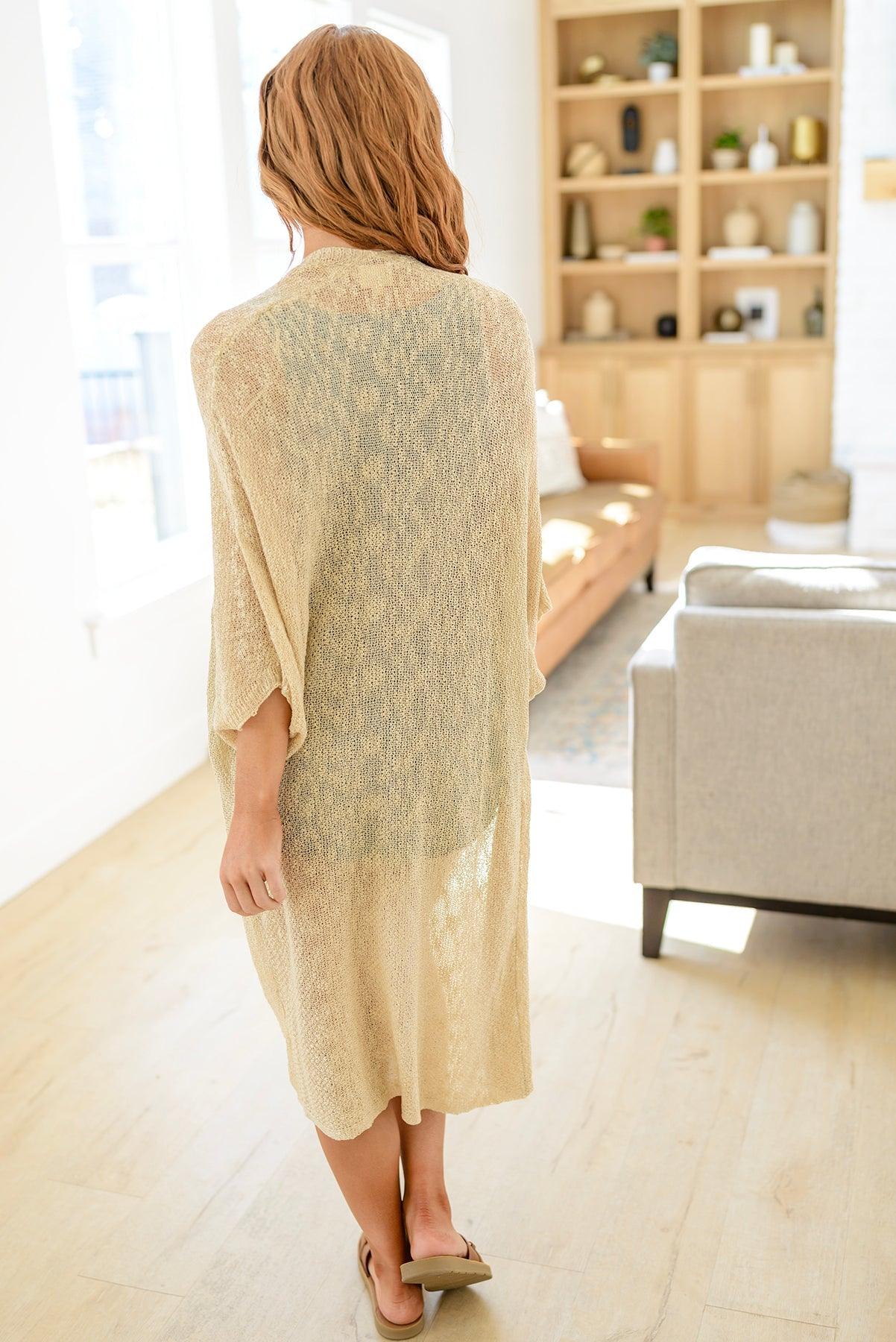 Work This Out Longline Cardigan In Natural - The Fiery Jasmine