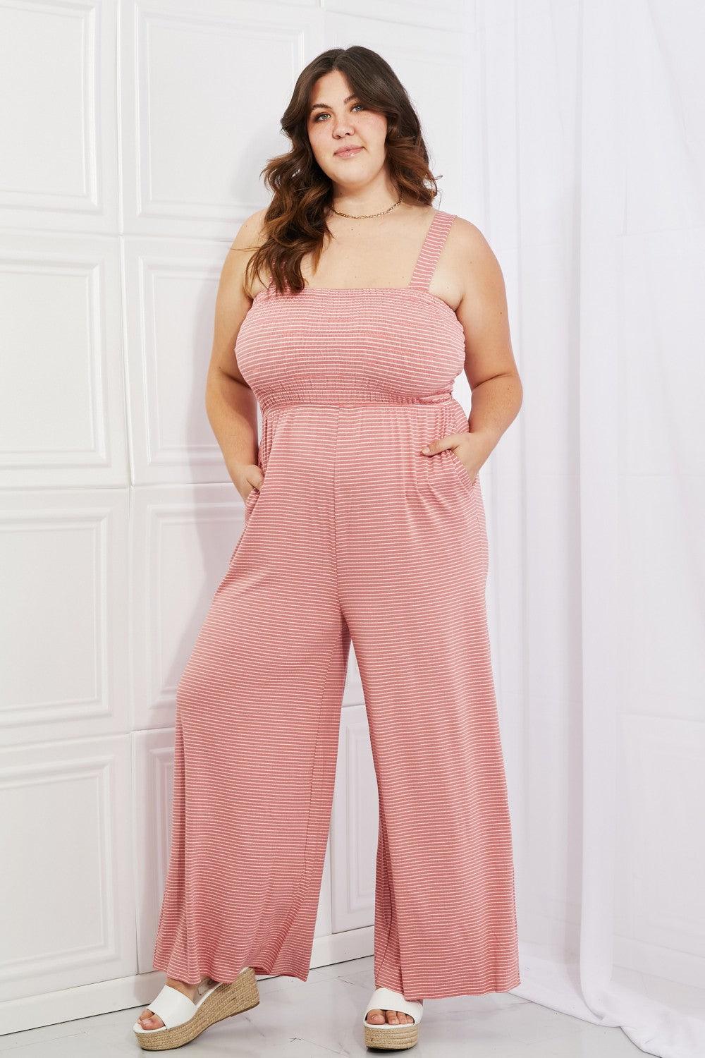 Zenana Only Exception Full Size Striped Jumpsuit - The Fiery Jasmine