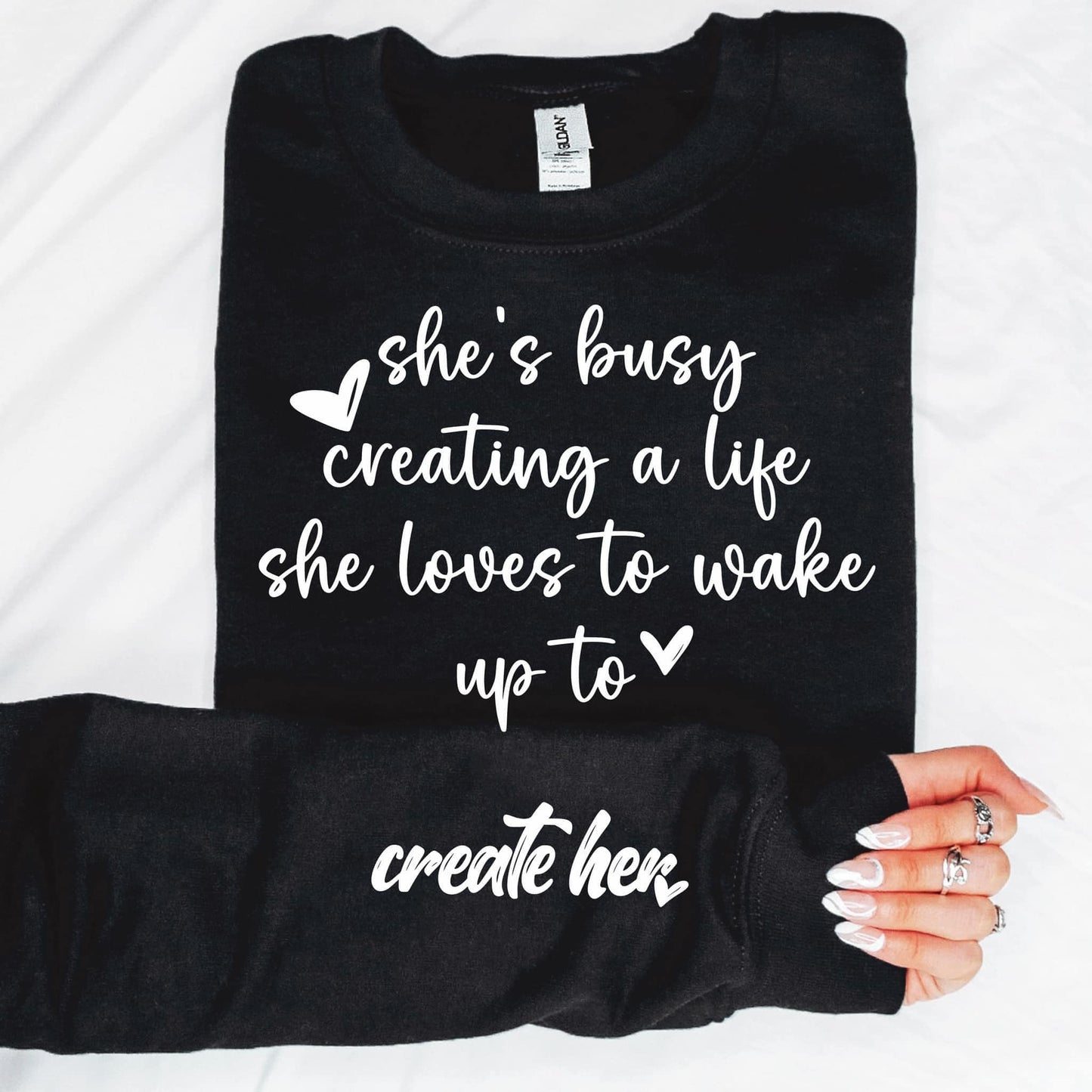Create Her With  Sleeve Accent Sweatshirt