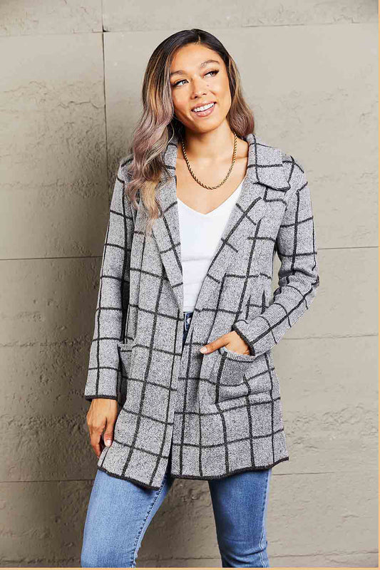 All Business Lapel Collar Cardigan with Pockets