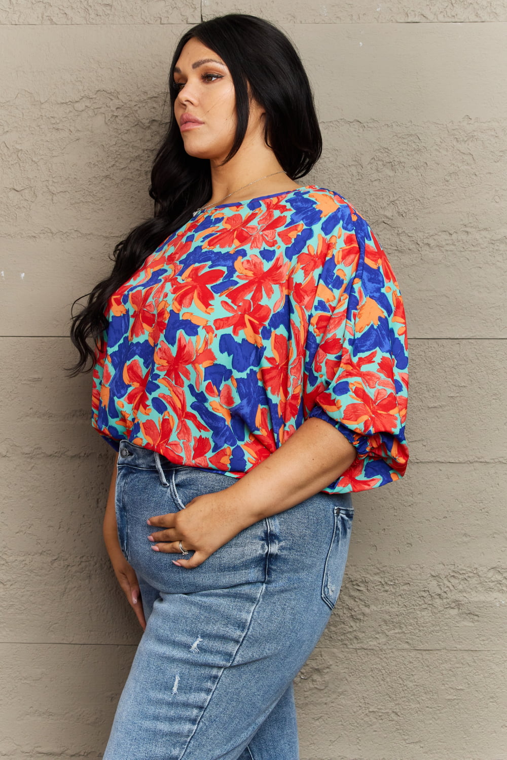 Hailey & Co New Season Plus Size Floral Blouse