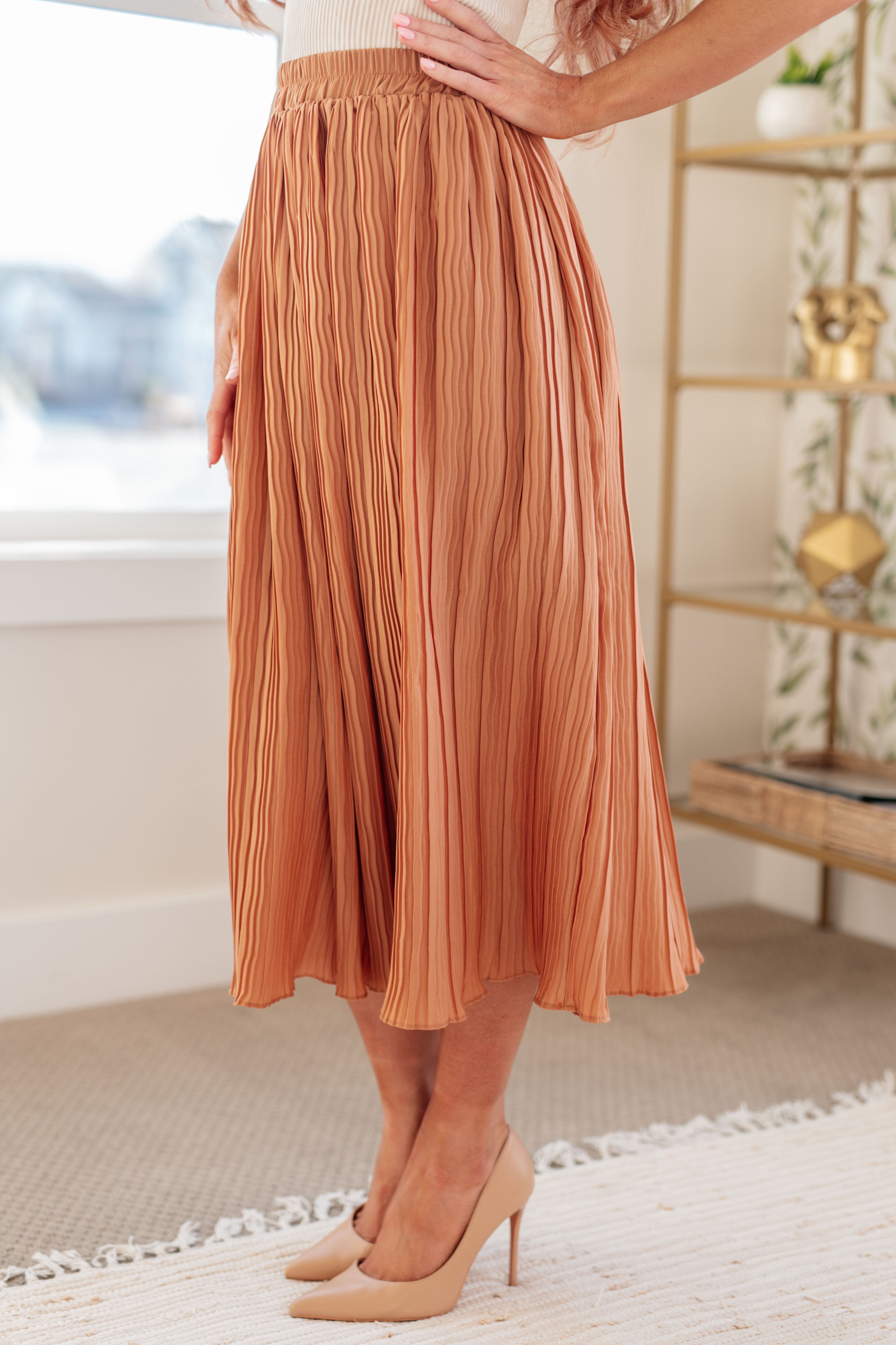 Are You Talking to Me Pleated Midi Skirt The Fiery Jasmine