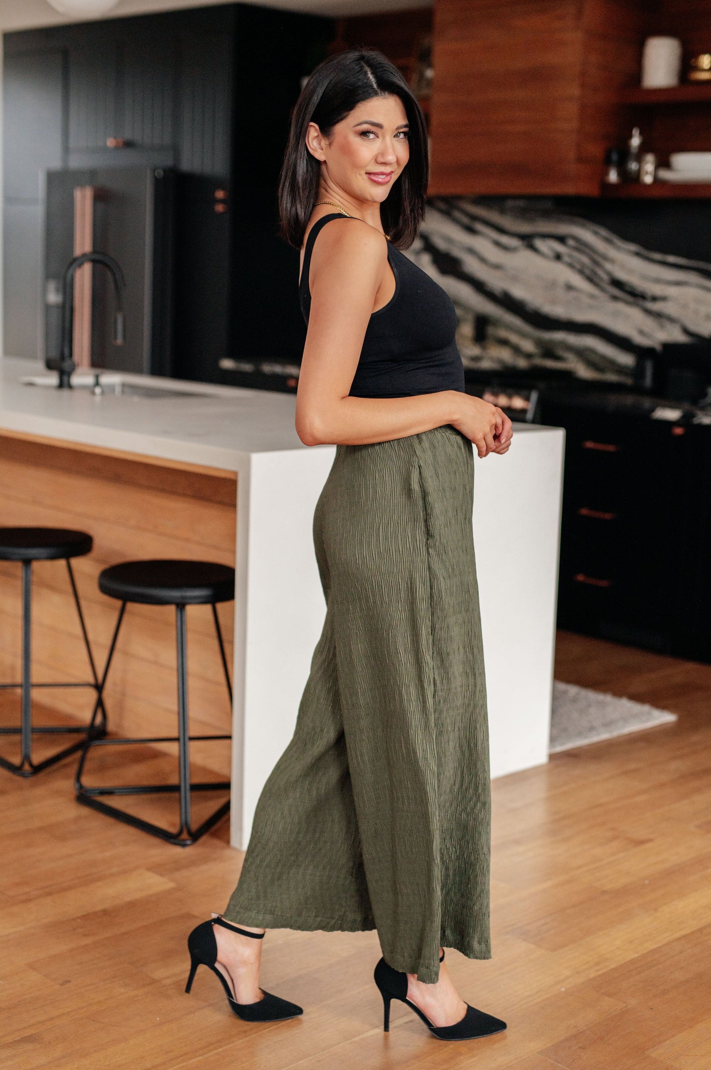 Harmony Wide Leg Pants in Olive