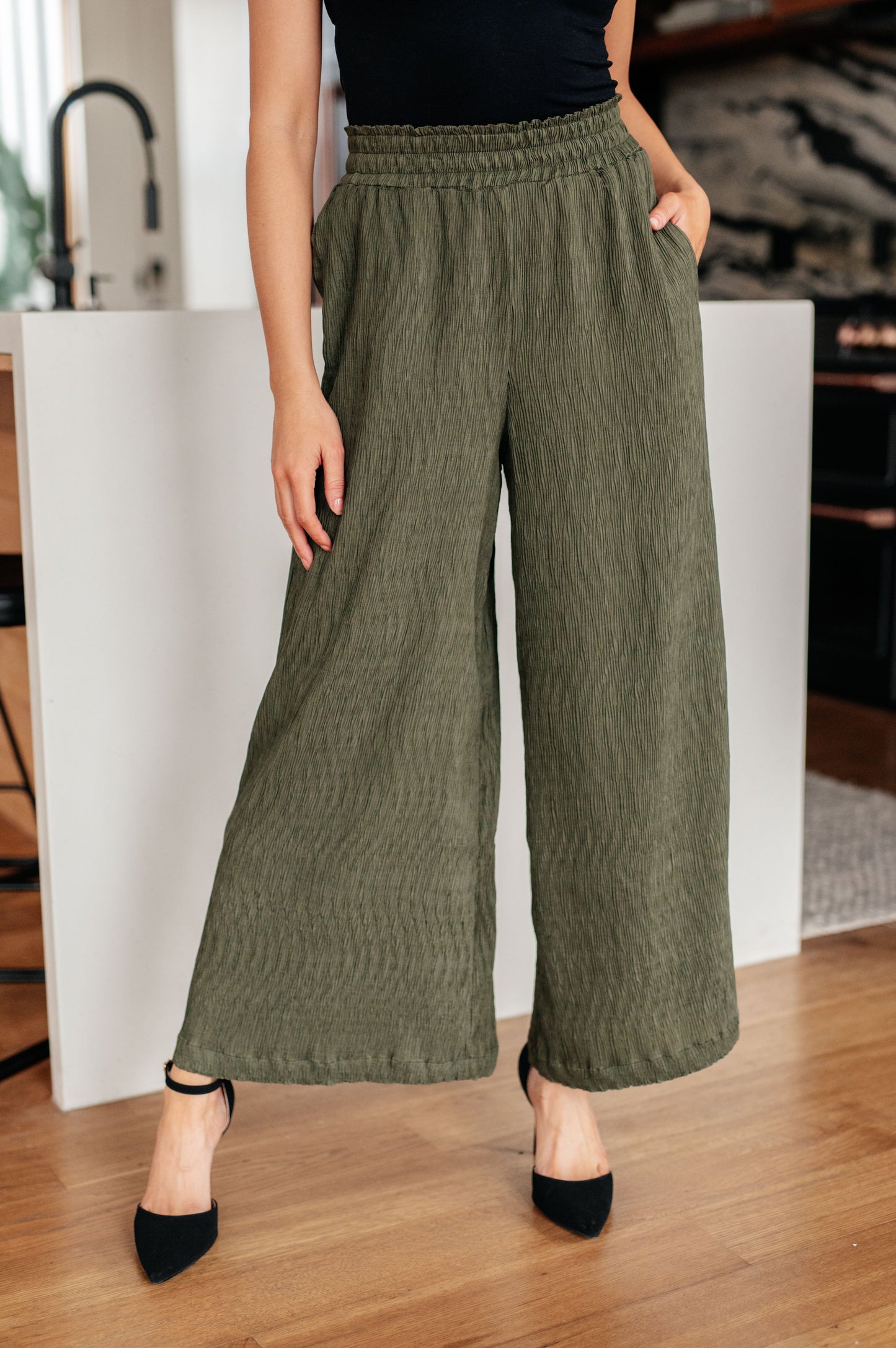 Harmony Wide Leg Pants in Olive