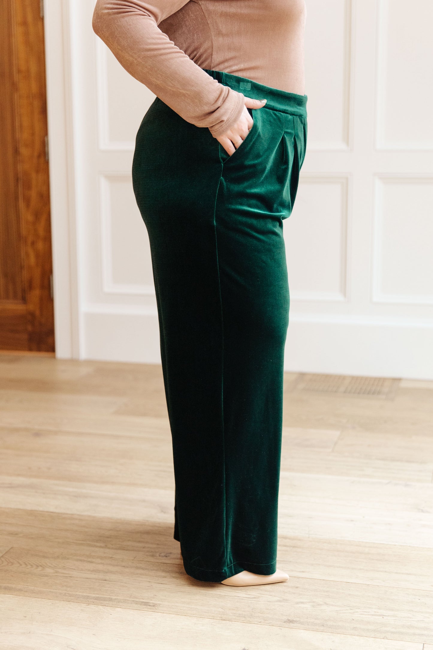 Very J Velvet Elvis Wide Leg Velvet Pants