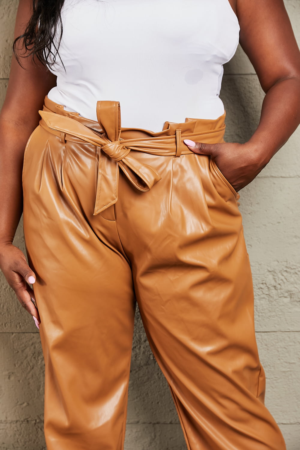 HEYSON "Powerful You" Faux Leather Paperbag Pants