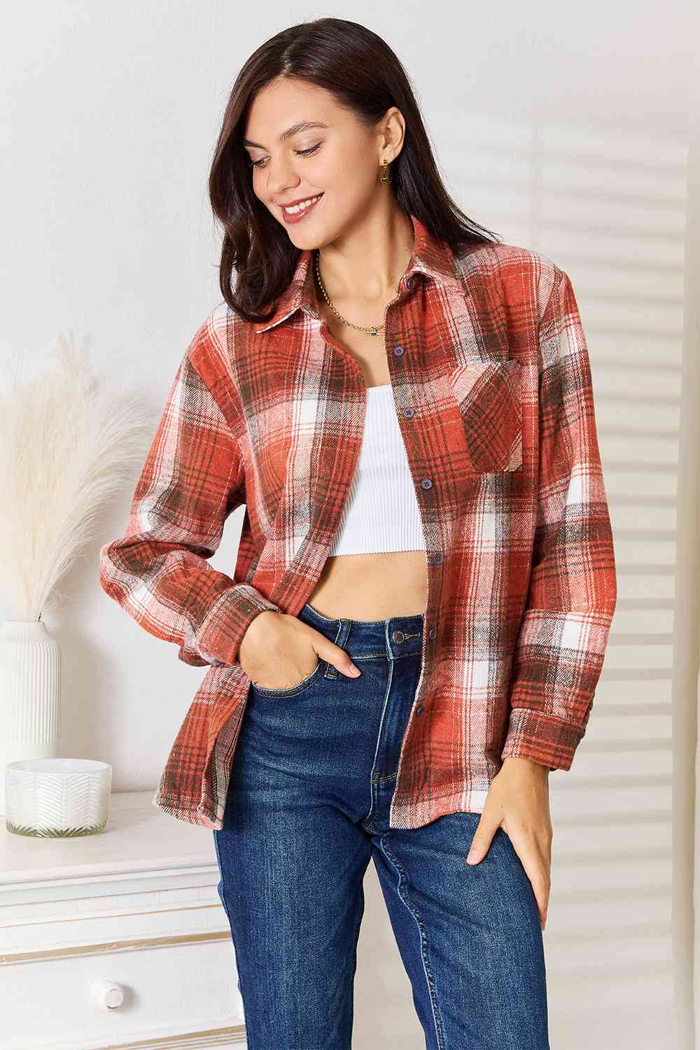 Not Mad In Plaid Long Sleeve Shirt