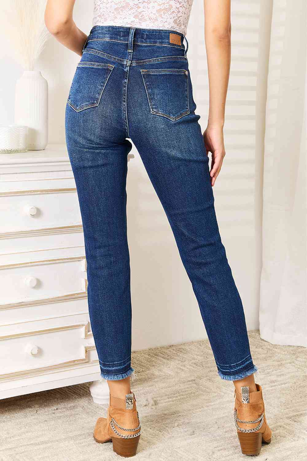 Judy Blue High Waist Released Hem Slit Jeans